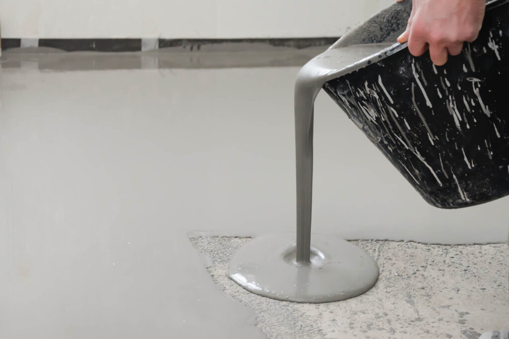 Self leveling,Epoxy.,Leveling,With,A,Mixture,Of,Cement,Floors